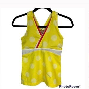 Lululemon Yellow Polka Dot V-Neck Tank Mesh Size 8